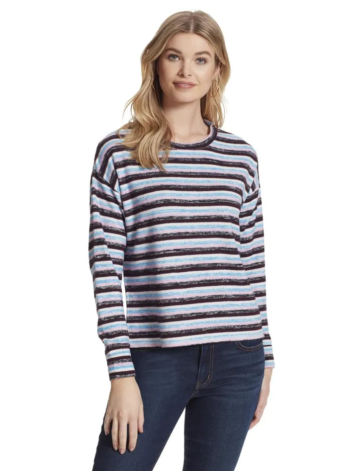 Women Tops Jessica Simpson Lisa Pullover In Multi Stripe Multi Stripe