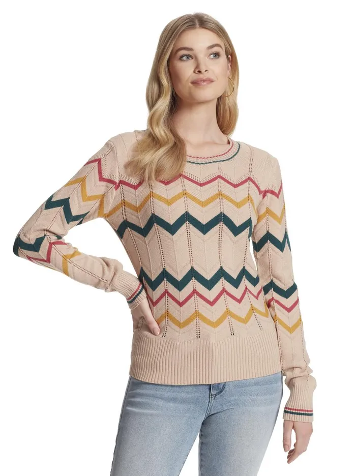 Women Tops Jessica Simpson Marcelina Sweater In Oatmeal Oatmeal Combo