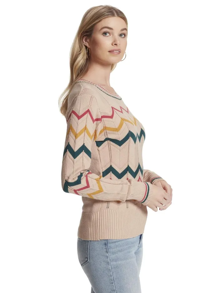 Women Tops Jessica Simpson Marcelina Sweater In Oatmeal Oatmeal Combo