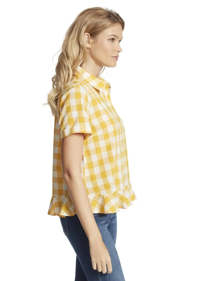 Women Tops Jessica Simpson Nellie Top In Golden Rod Gingham Golden Rod Gingham Check Women Tops Jessica Simpson Nellie Top In Golden Rod Gingham Golden Rod Gingham Check