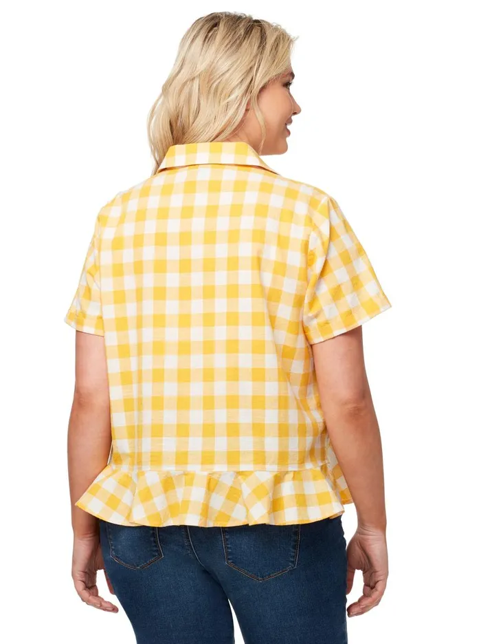 Women Tops Jessica Simpson Nellie Top In Golden Rod Gingham Golden Rod Gingham Check Women Tops Jessica Simpson Nellie Top In Golden Rod Gingham Golden Rod Gingham Check