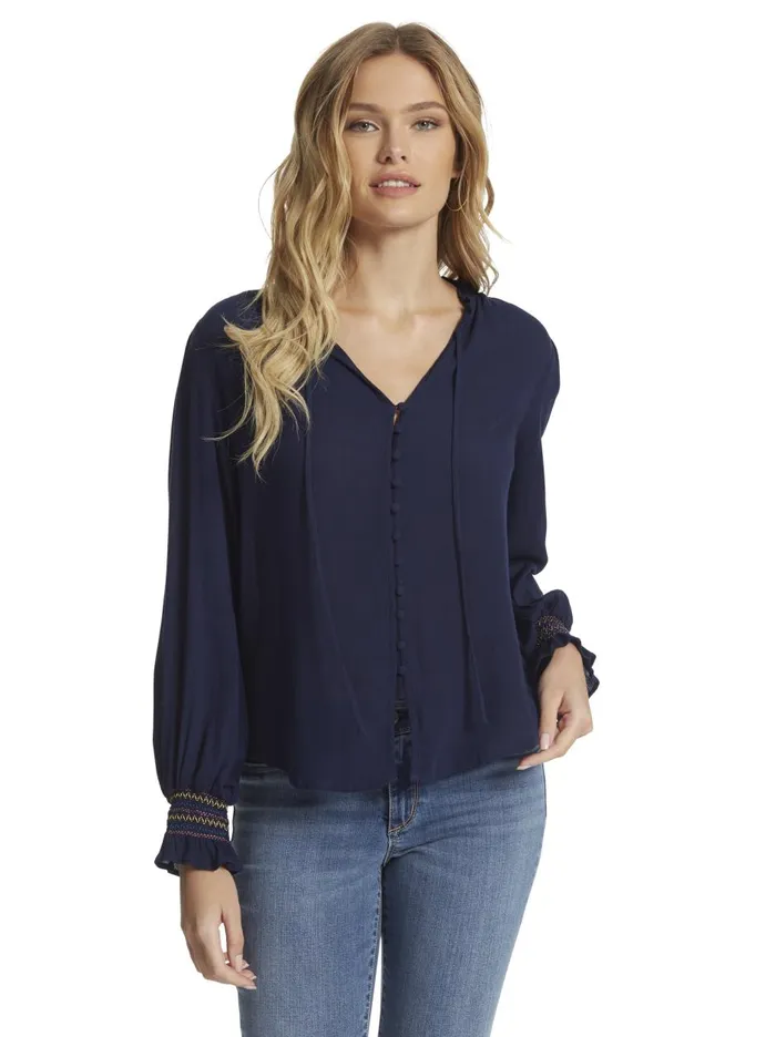 Women Tops Jessica Simpson Presto Blouse In Maritime Blue Maritime Blue