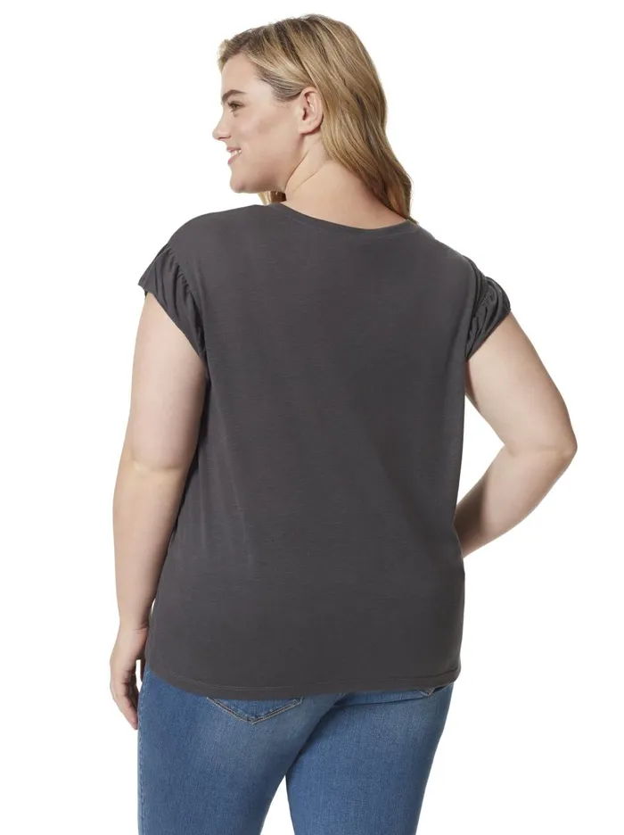 Women Tops Jessica Simpson Sawyer Tee In Believing Charcoal Women Tops Jessica Simpson Sawyer Tee In Believing Charcoal