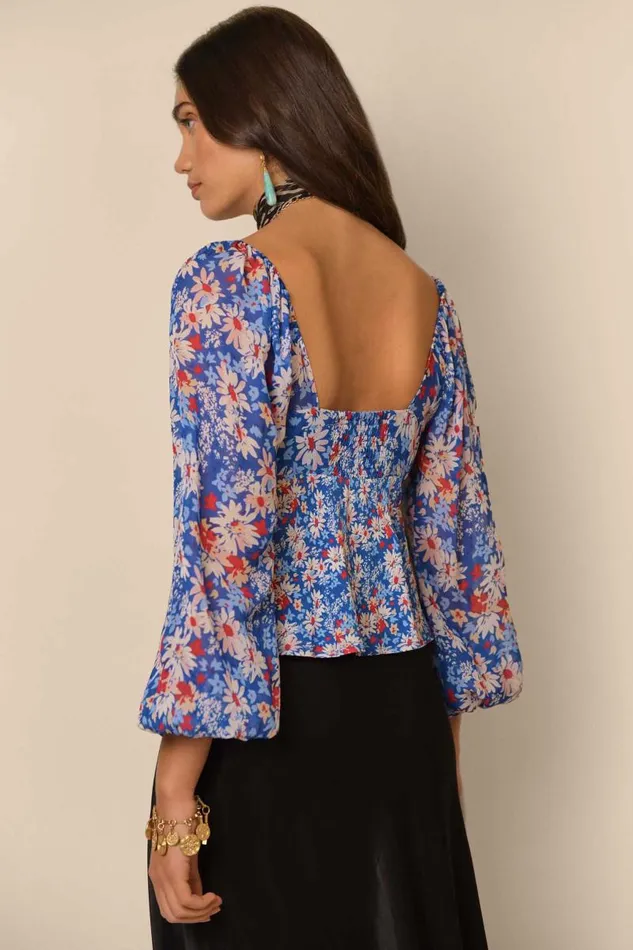 Women Tops RIXO Bridgette Blue Daisy Trail Women Tops RIXO Bridgette Blue Daisy Trail