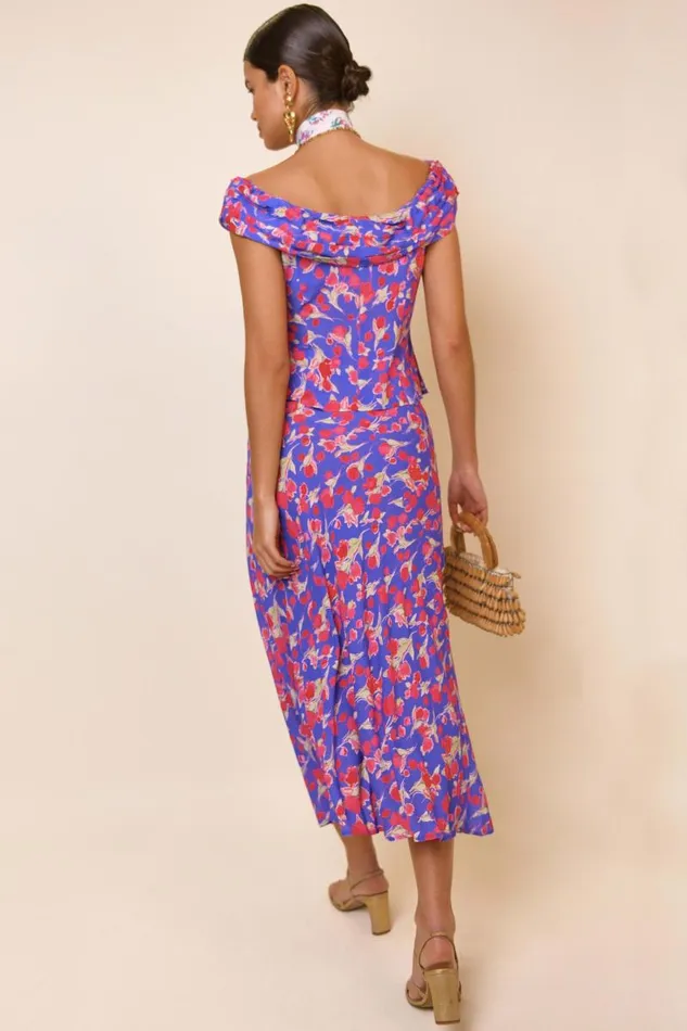 Women Tops RIXO Giuletta Fontainhas Floral Iris Women Tops RIXO Giuletta Fontainhas Floral Iris