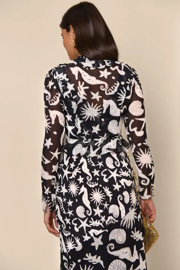 Women Tops RIXO Neelu Sequin Ocean Black Women Tops RIXO Neelu Sequin Ocean Black
