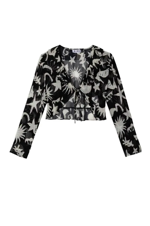 Women Tops RIXO Neelu Sequin Ocean Black Women Tops RIXO Neelu Sequin Ocean Black