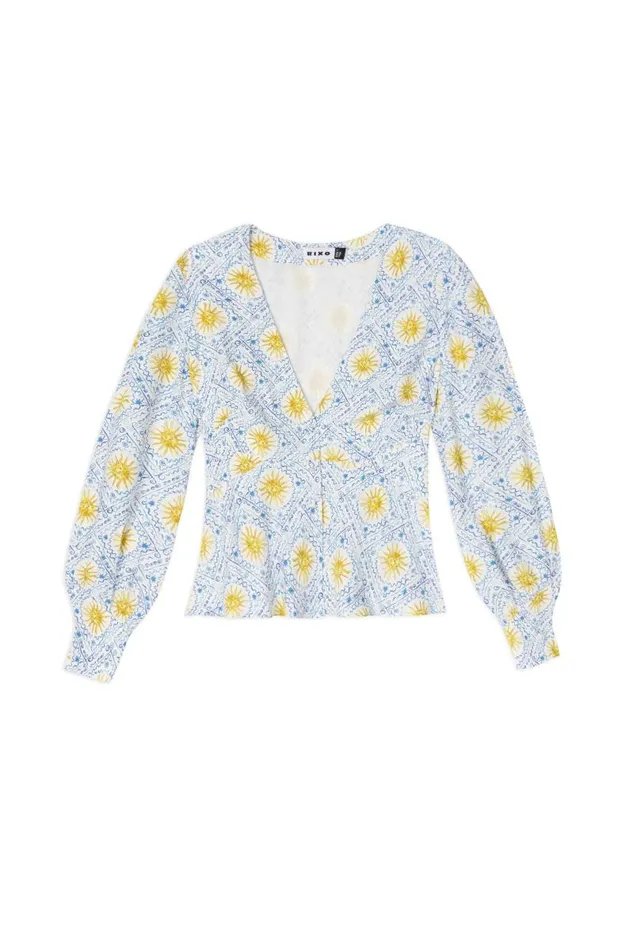 Women Tops RIXO Noreen Wavey Sun Ivory Women Tops RIXO Noreen Wavey Sun Ivory