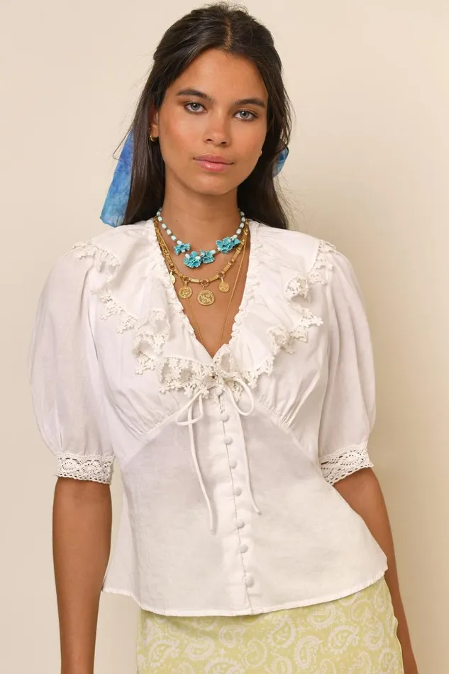 Women Tops RIXO Rihanna Ivory