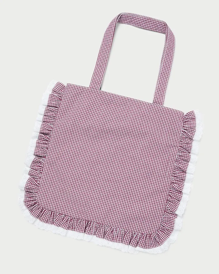 Women Totes Loeffler Randall Justine Maroon Ruffle Tote Women Totes Loeffler Randall Justine Maroon Ruffle Tote