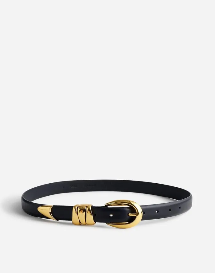 Women Triple Metal Keeper Belt True Black Madewell Belts