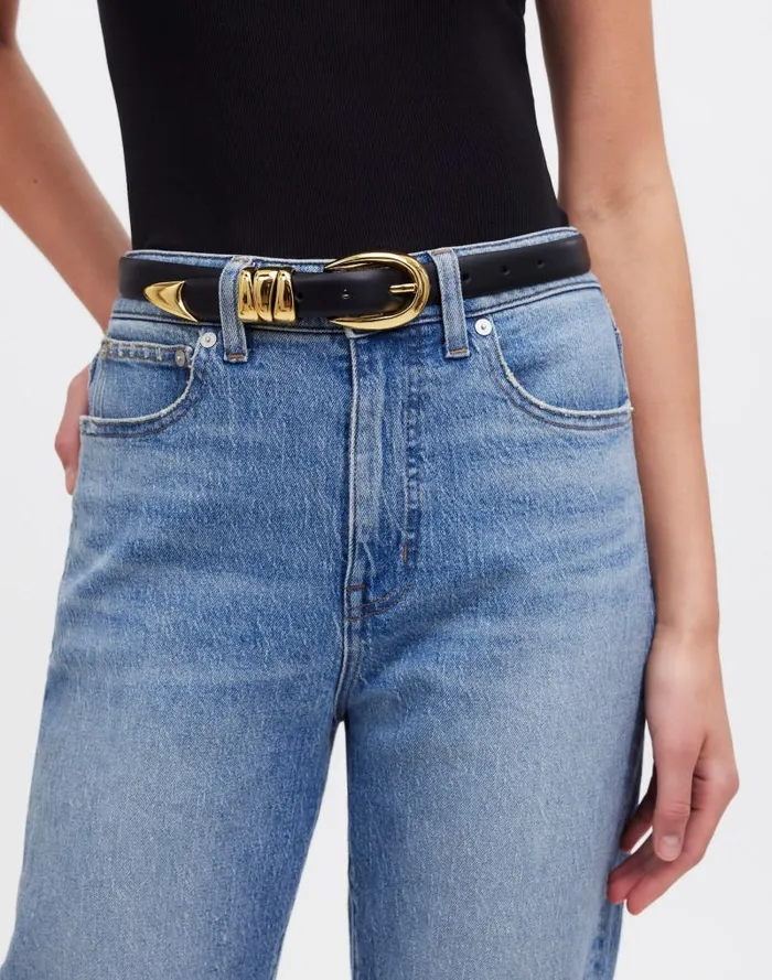 Women Triple Metal Keeper Belt True Black Madewell Belts