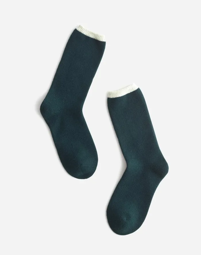 Women Trouser Socks In Cashmere Blend Luxury Forest Madewell Socks