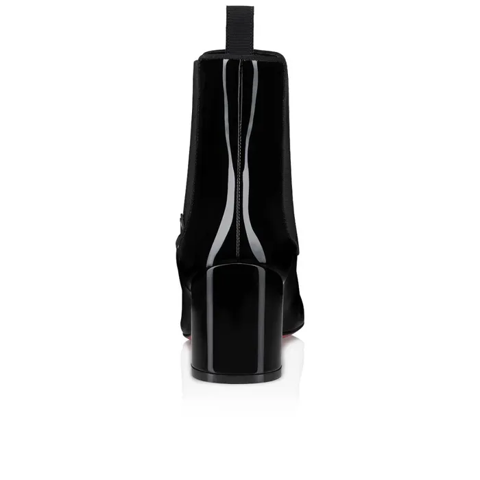 Women Turelastic 55 Mm Low Boots 8211 Soft Patent Calf Leather 8211 Black Black Christian Louboutin Ankle Boots