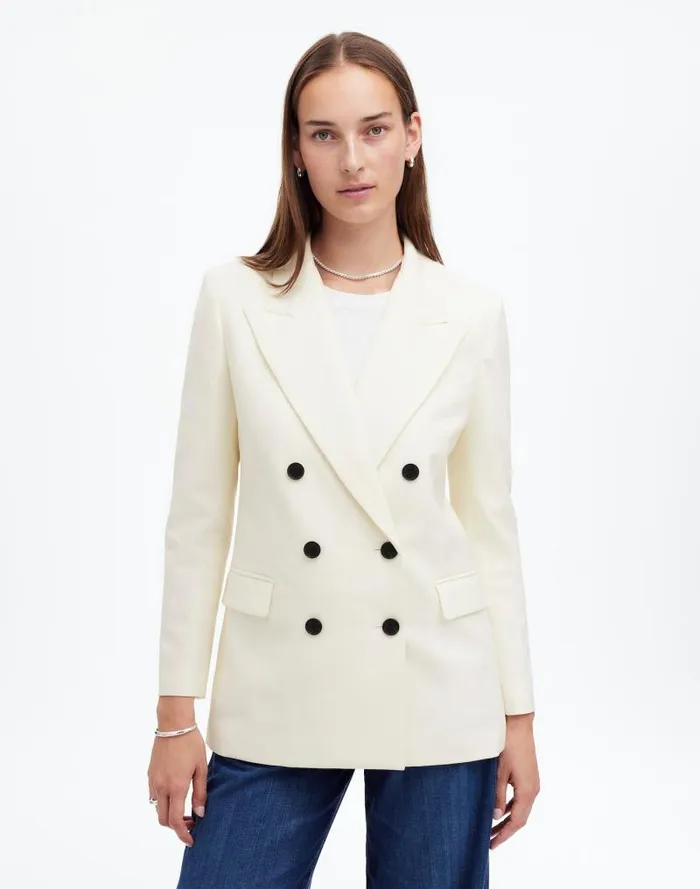 Women Tuxedo Blazer Winter White Madewell Coats Jackets