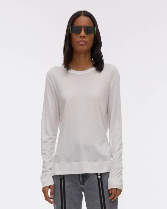 Women Twist Back Jersey Longsleeved Top Dove Helmut Lang TShirts and Sweatshirts