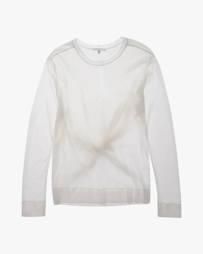 Women Twist Back Jersey Longsleeved Top Dove Helmut Lang TShirts and Sweatshirts