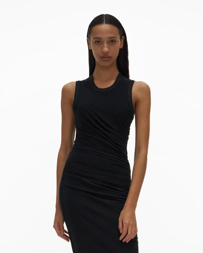 Women Twist Sheath Basalt Black Helmut Lang Dresses