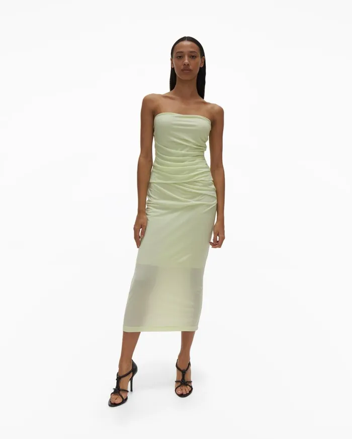 Women Twist Tube Top Electric Yellow Helmut Lang Tops