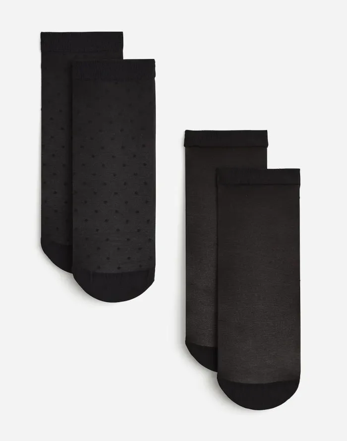 Women TwoPack Sheer Ankle Socks True Black Madewell Socks