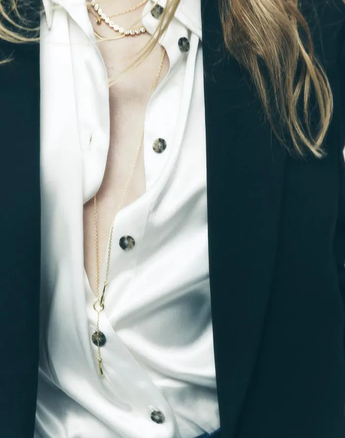 Women TwoPack Station and Pendant Necklace Set Pale Gold Madewell Jewelry