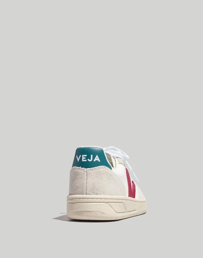 Women Veja V10 Sneakers White Burgundy Brittany Madewell Sneakers