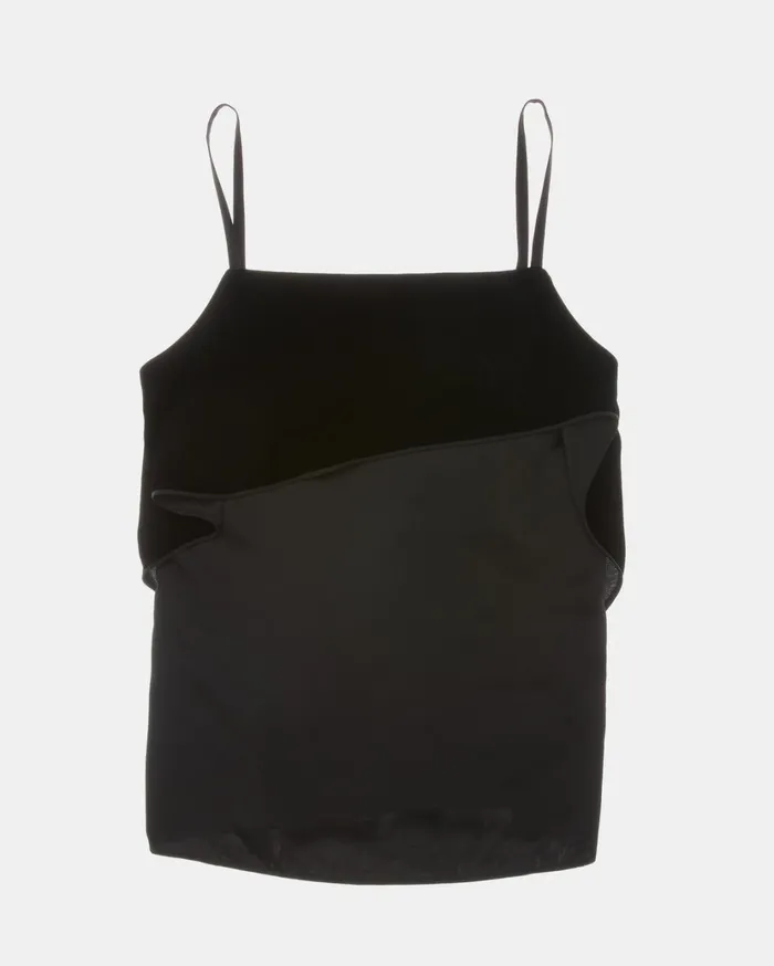 Women Velvet Layer Slip Top Black Helmut Lang Tops