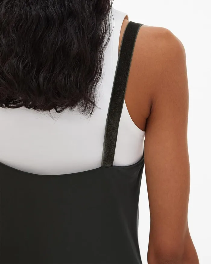 Women Velvet Strap Slip Dress Forest Helmut Lang Dresses