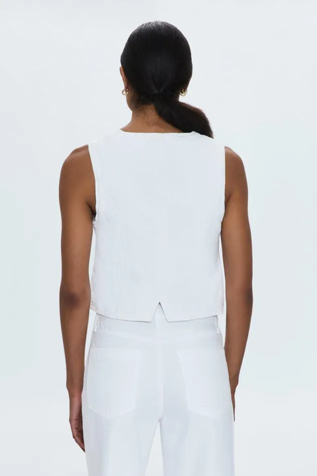 Women Vero Denim Vest 8211 White Pistola Denim Tops