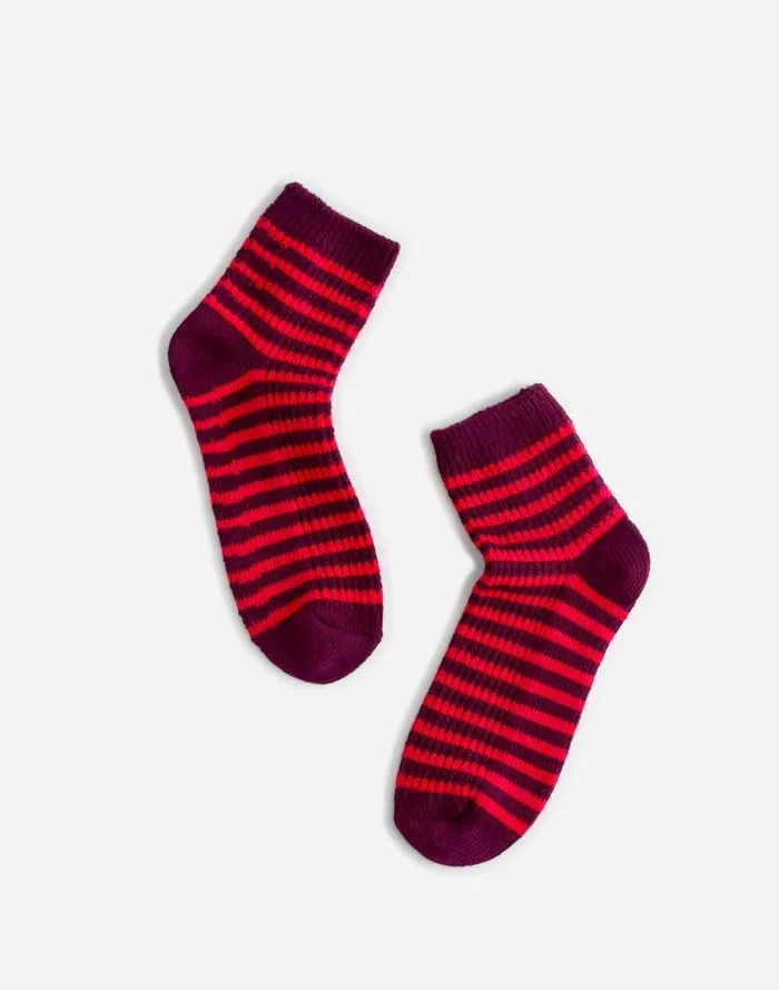 Women WaffleKnit Ankle Socks Cabernet Madewell Socks