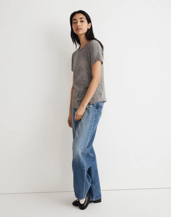 Women Whisper Crew Neck Tee Hthr Iron Madewell Tees