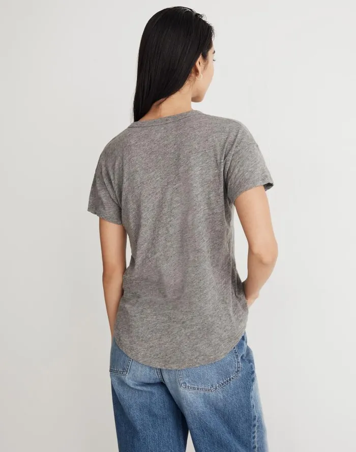Women Whisper Crew Neck Tee Hthr Iron Madewell Tees