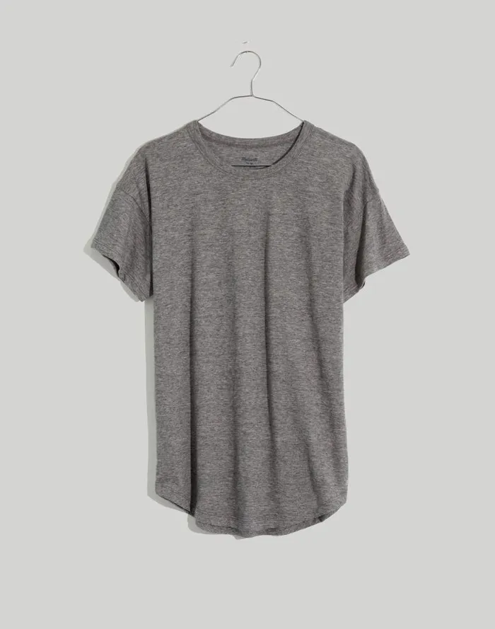 Women Whisper Crew Neck Tee Hthr Iron Madewell Tees