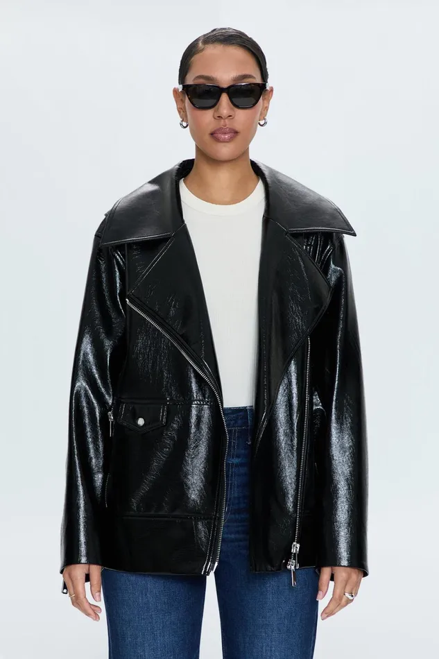 Women Winona Jacket 8211 Black Vinyl Pistola Denim Jackets and Outerwear