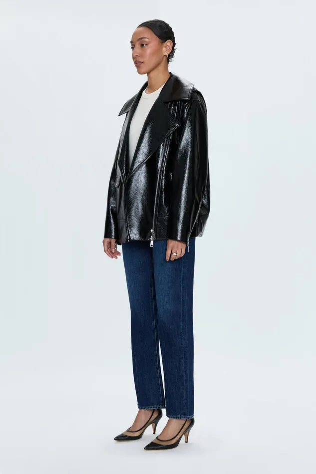 Women Winona Jacket 8211 Black Vinyl Pistola Denim Jackets and Outerwear