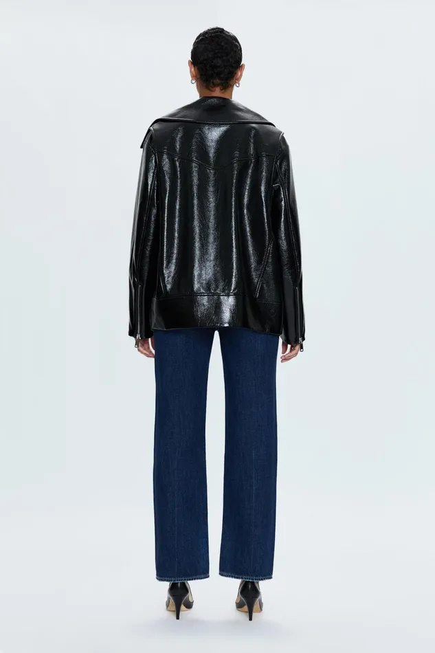 Women Winona Jacket 8211 Black Vinyl Pistola Denim Jackets and Outerwear