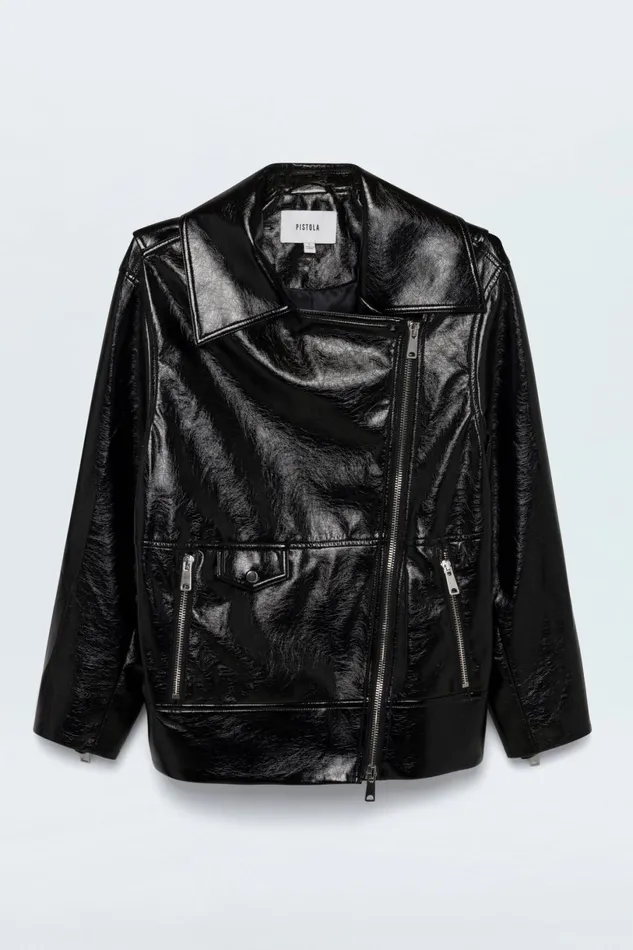 Women Winona Jacket 8211 Black Vinyl Pistola Denim Jackets and Outerwear