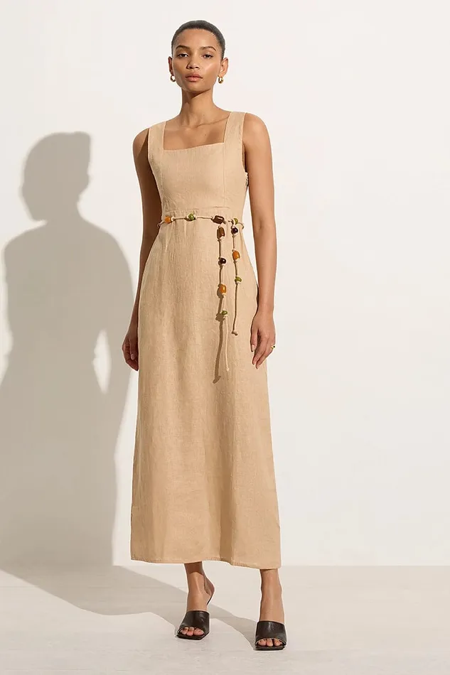 Women Zana Midi Dress Sand 8211 Final Sale Faithfull The Brand Dresses