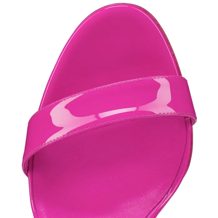 Women Zeppa Chick 85 Mm Sandals 8211 Patent Leather 8211 Bolerose Pink Christian Louboutin Wedges