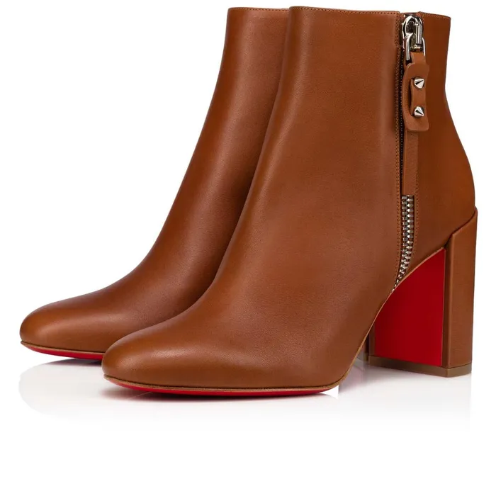 Women Ziptotal 85 Mm Ankle Boots 8211 Calf Leather 8211 Cuoio Brown Christian Louboutin Ankle Boots Women Ziptotal 85 Mm Ankle Boots 8211 Calf Leather 8211 Cuoio Brown Christian Louboutin Ankle Boots