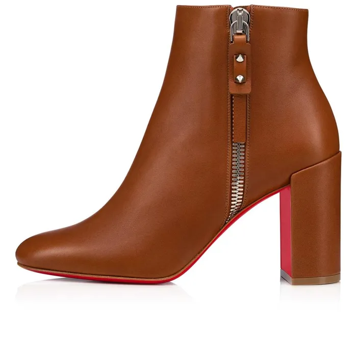 Women Ziptotal 85 Mm Ankle Boots 8211 Calf Leather 8211 Cuoio Brown Christian Louboutin Ankle Boots